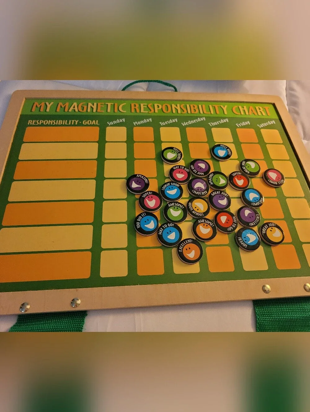 Melissa & Doug Deluxe Wooden Magnetic Responsibility Chart with Magnets